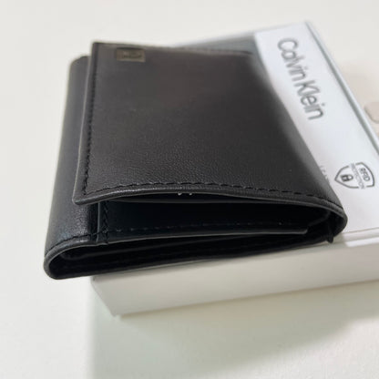 Calvin Klein カルバンクライン 財布 ウォレット コンパクト ミニ カードケース シンプル 三つ折り メンズ ブラック