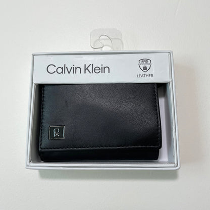 Calvin Klein カルバンクライン 財布 ウォレット コンパクト ミニ カードケース シンプル 三つ折り メンズ ブラック