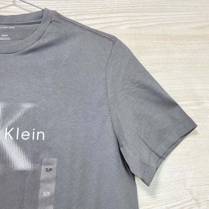 Calvin Klein カルバンクライン Tシャツ L カットソー 半袖 プリント ロゴ グレー メンズ レディース コットン