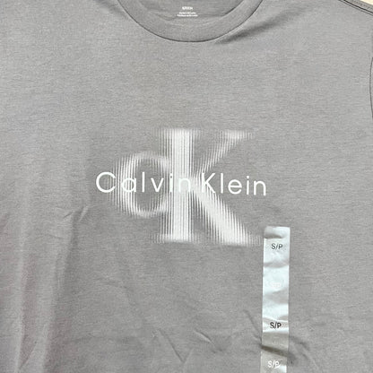 Calvin Klein カルバンクライン Tシャツ L カットソー 半袖 プリント ロゴ グレー メンズ レディース コットン