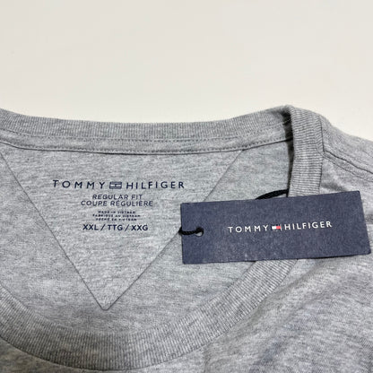 TOMMY HILFIGER トミーヒルフィガー Tシャツ XXL カットソー 半袖 プリント ロゴ シンプル メンズ グレー