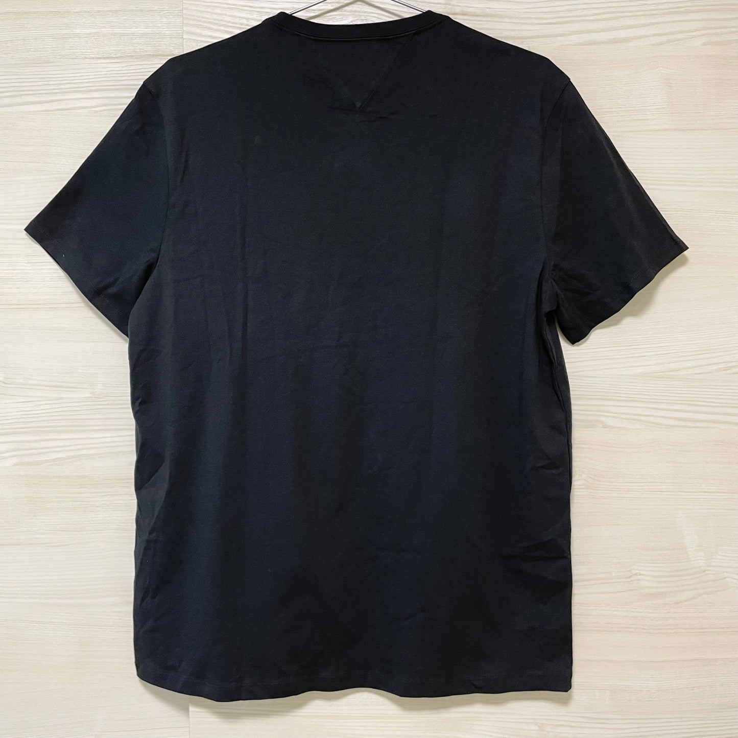 TOMMY HILFIGER トミーヒルフィガー Tシャツ L カットソー 半袖 プリント ロゴ シンプル メンズ 綿 ブラック