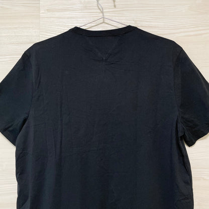 TOMMY HILFIGER トミーヒルフィガー Tシャツ L カットソー 半袖 プリント ロゴ シンプル メンズ 綿 ブラック