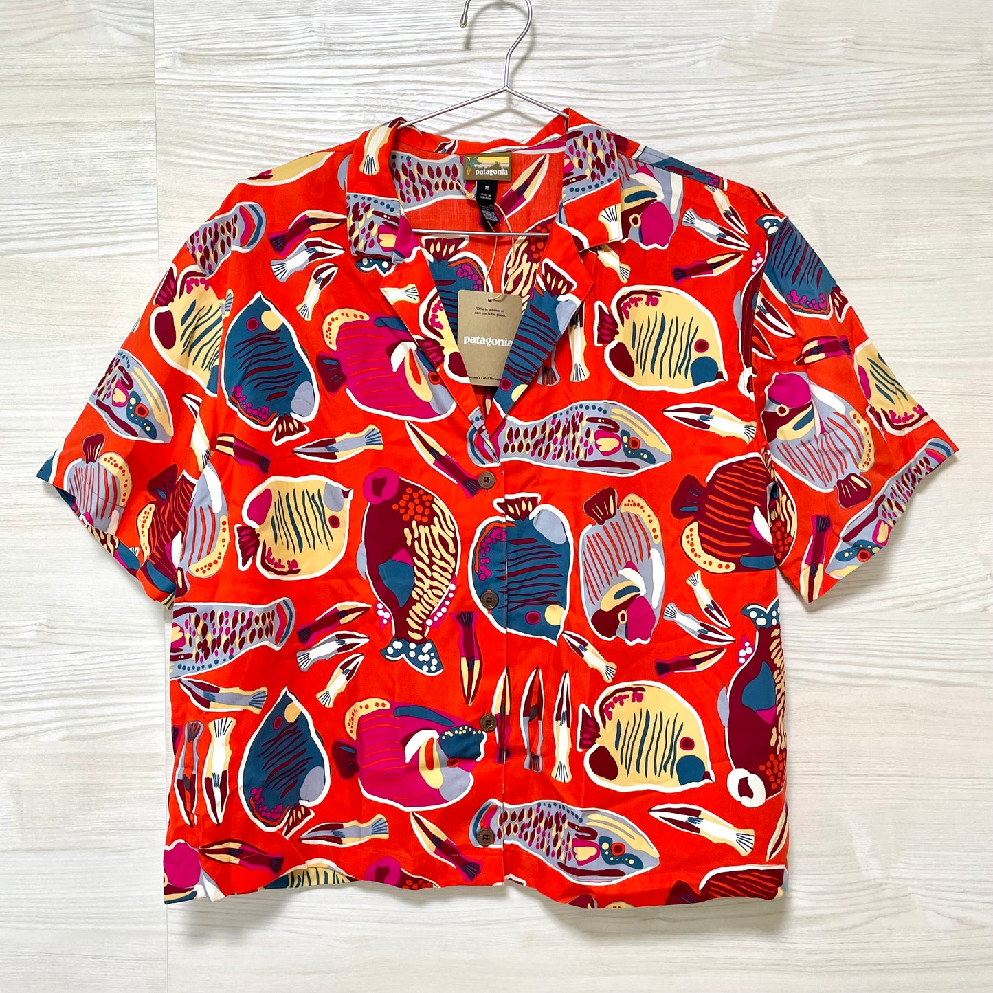 patagonia パタゴニア シャツ M/L  ウィメンズ タイダル スレッズ レディース オレンジ テンセル リヨセル 速乾 半袖