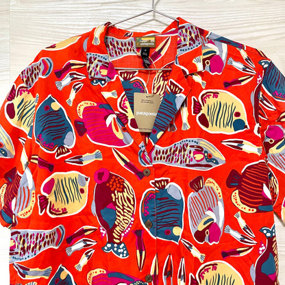 patagonia パタゴニア シャツ M/L  ウィメンズ タイダル スレッズ レディース オレンジ テンセル リヨセル 速乾 半袖