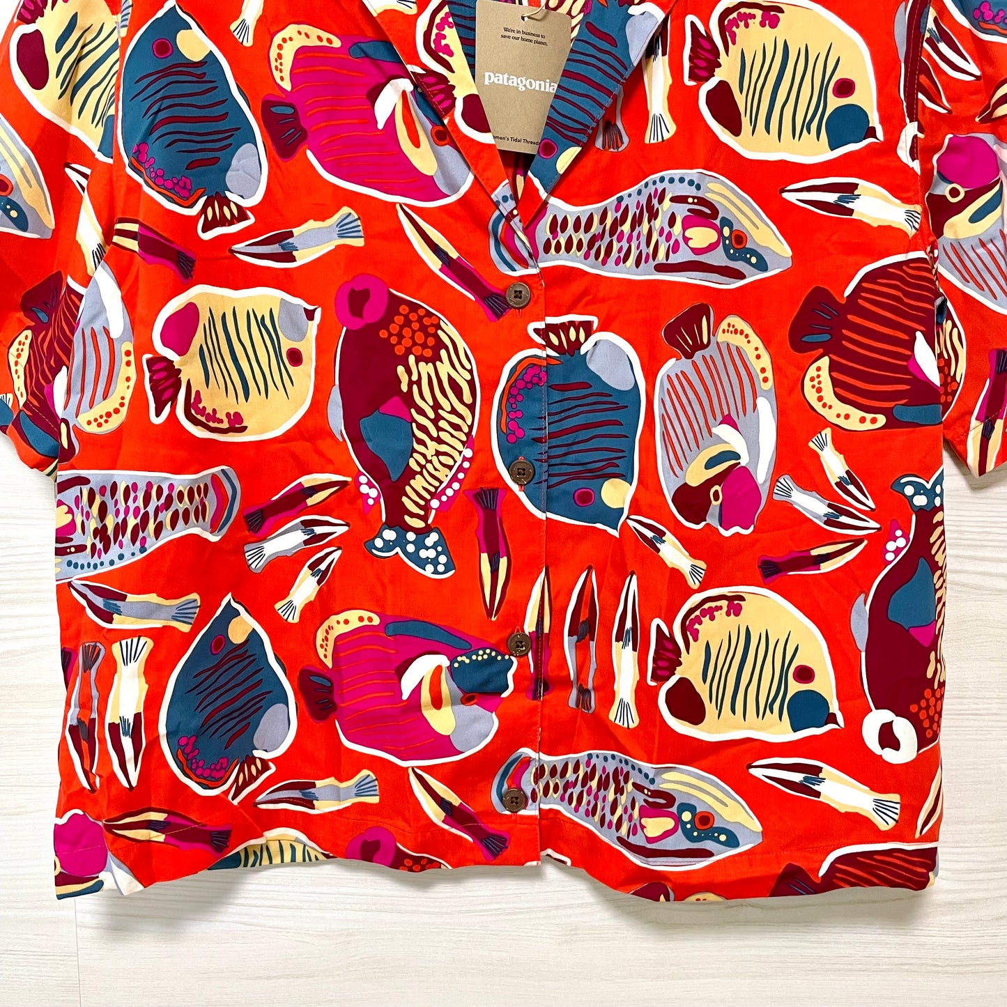 patagonia パタゴニア シャツ M/L  ウィメンズ タイダル スレッズ レディース オレンジ テンセル リヨセル 速乾 半袖