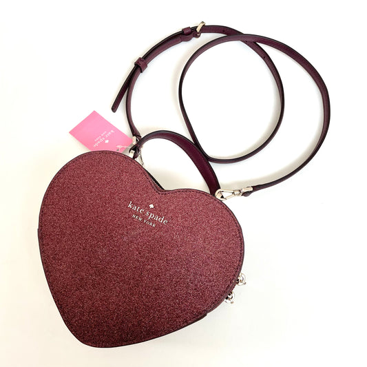 ケイトスペード ショルダーバッグ 斜め掛け ハート グリッター レディース 赤