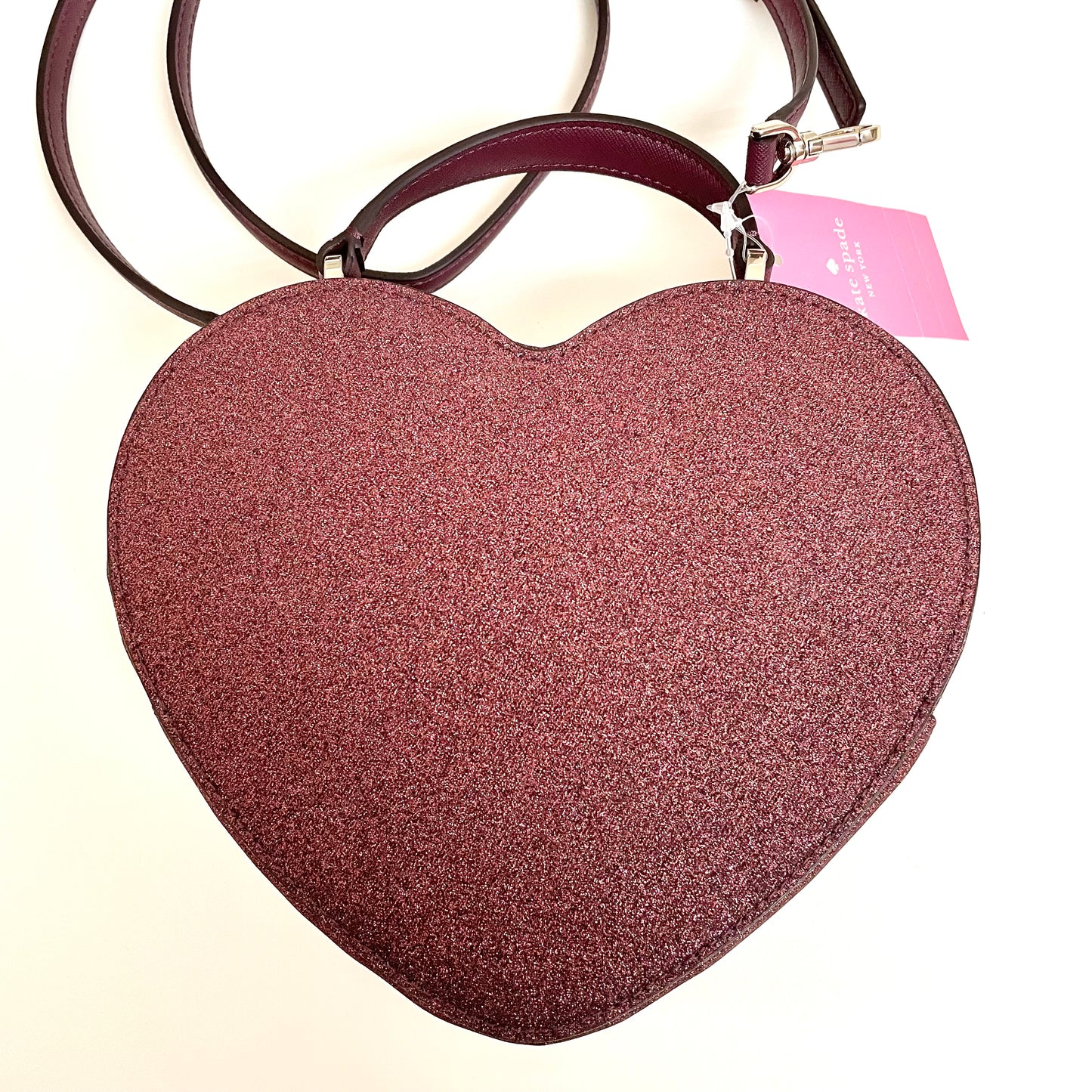 ケイトスペード ショルダーバッグ 斜め掛け ハート グリッター レディース 赤