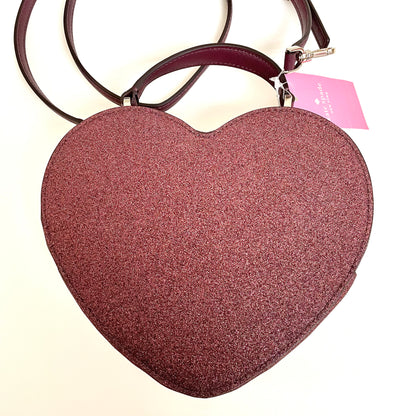 ケイトスペード ショルダーバッグ 斜め掛け ハート グリッター レディース 赤