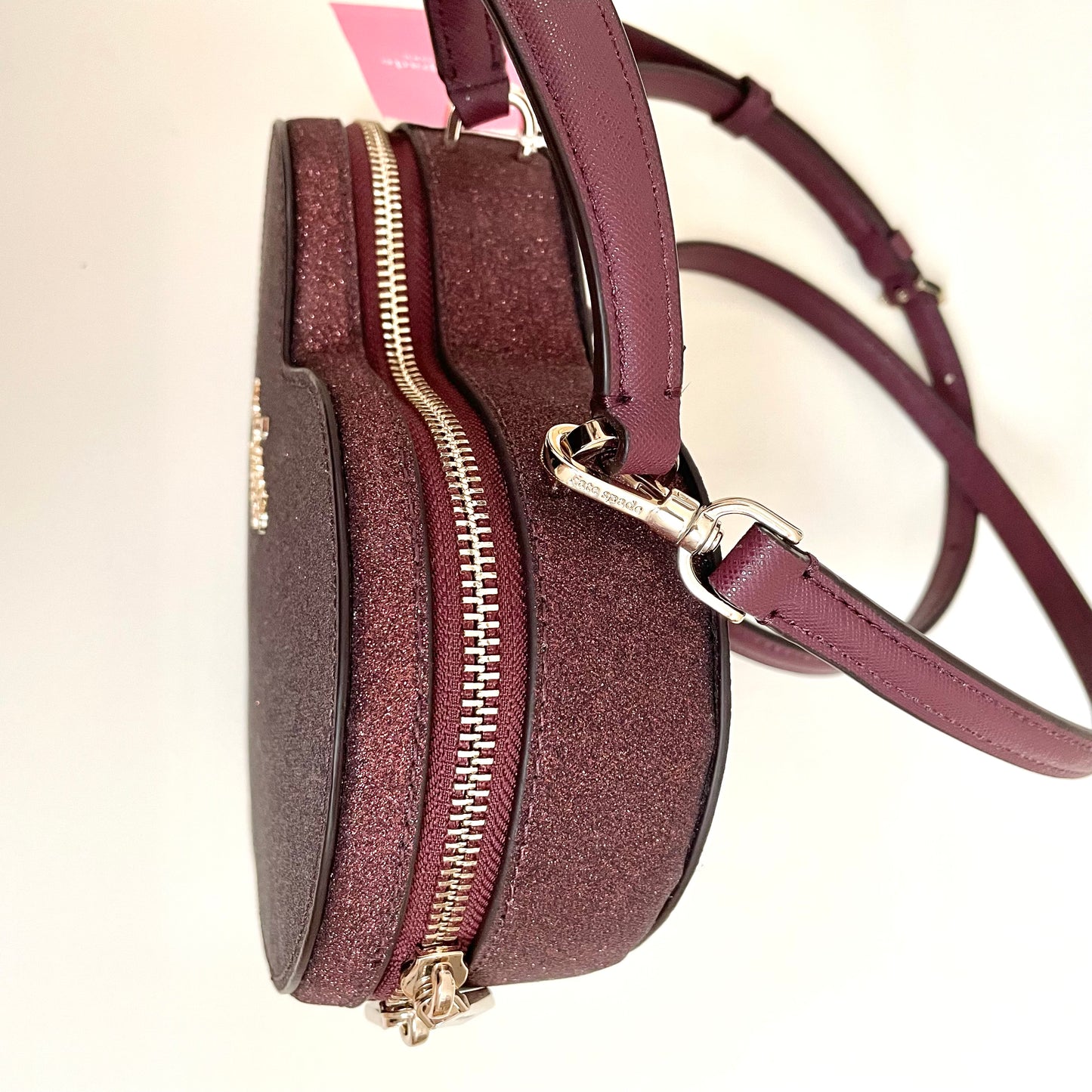 ケイトスペード ショルダーバッグ 斜め掛け ハート グリッター レディース 赤