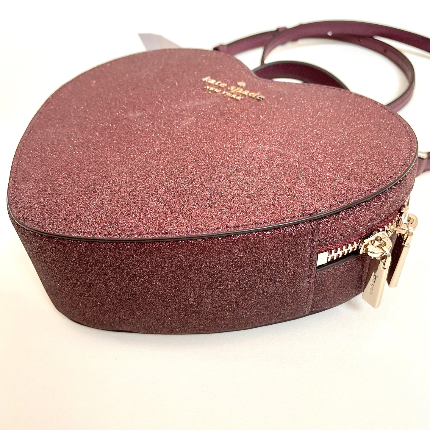 ケイトスペード ショルダーバッグ 斜め掛け ハート グリッター レディース 赤