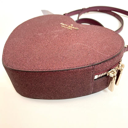 ケイトスペード ショルダーバッグ 斜め掛け ハート グリッター レディース 赤