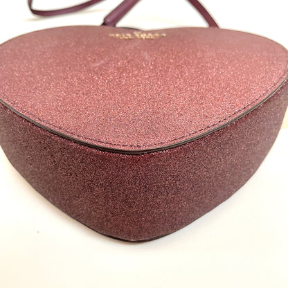 ケイトスペード ショルダーバッグ 斜め掛け ハート グリッター レディース 赤