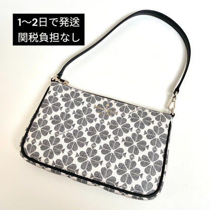 ケイトスペード クラッチバッグ リストレット フラワー レディース ポーチ 黒