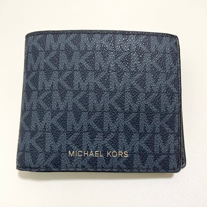 MICHAEL KORS マイケルコース 財布 折り財布 二つ折り財布 ウォレット メンズ シグネチャー コンパクト 紺 ネイビー