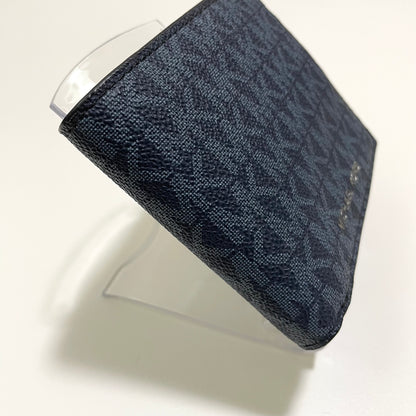 MICHAEL KORS マイケルコース 財布 折り財布 二つ折り財布 ウォレット メンズ シグネチャー コンパクト 紺 ネイビー