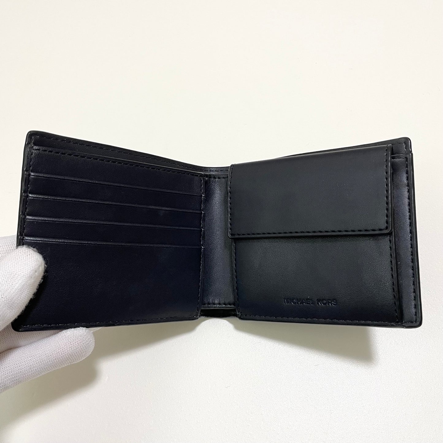 MICHAEL KORS マイケルコース 財布 折り財布 二つ折り財布 ウォレット メンズ シグネチャー コンパクト 紺 ネイビー