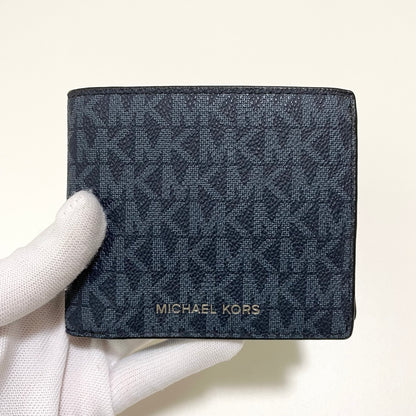 MICHAEL KORS マイケルコース 財布 折り財布 二つ折り財布 ウォレット メンズ シグネチャー コンパクト 紺 ネイビー