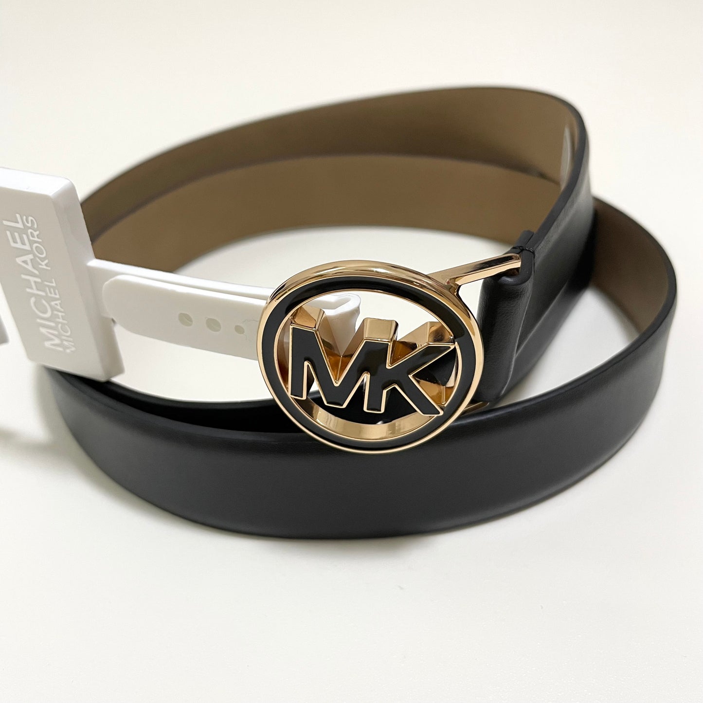 MICHAEL KORS マイケルコース ベルト XL レディース MK バックル シンプル ロゴ 大きいサイズ 黒 ブラック