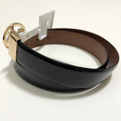 MICHAEL KORS マイケルコース ベルト L リバーシブル レディース バックル シンプル ロゴ ツヤ 黒 ブラック 茶