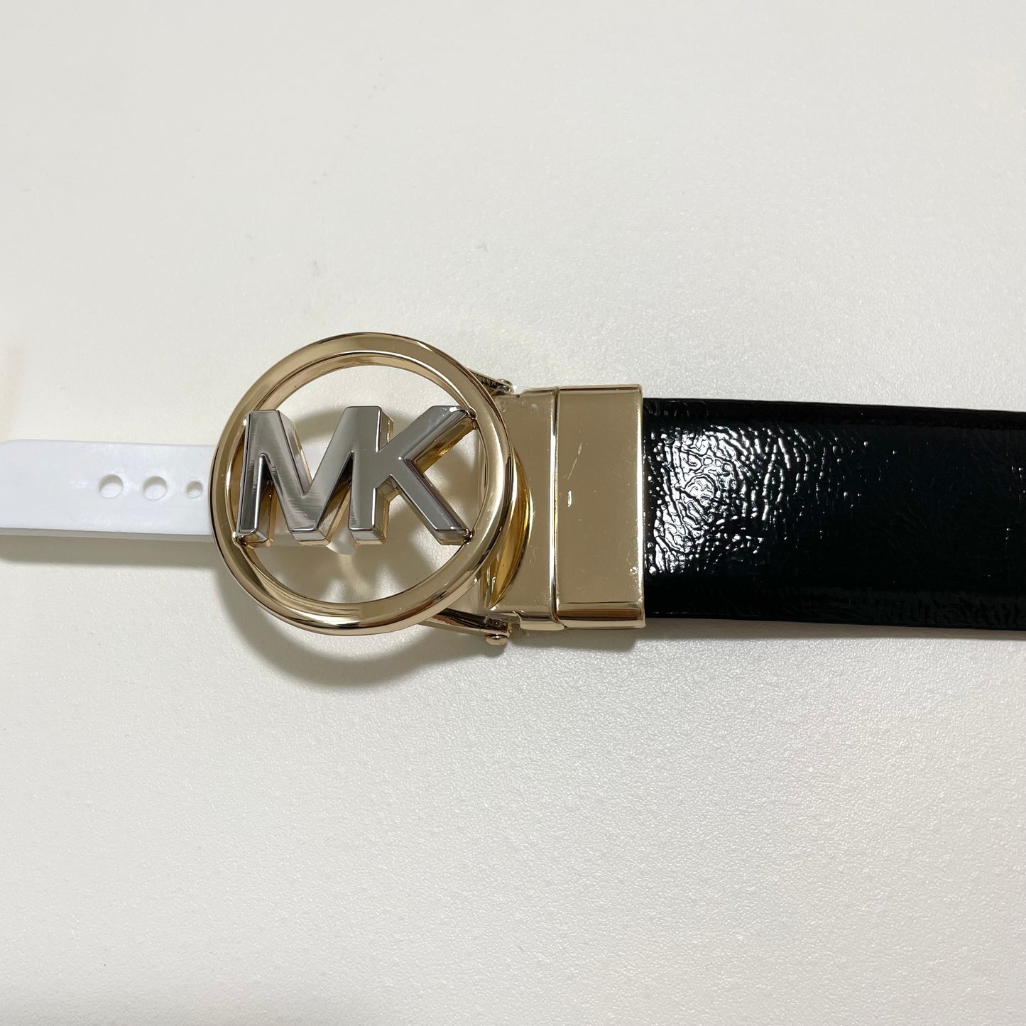 MICHAEL KORS マイケルコース ベルト L リバーシブル レディース バックル シンプル ロゴ ツヤ 黒 ブラック 茶