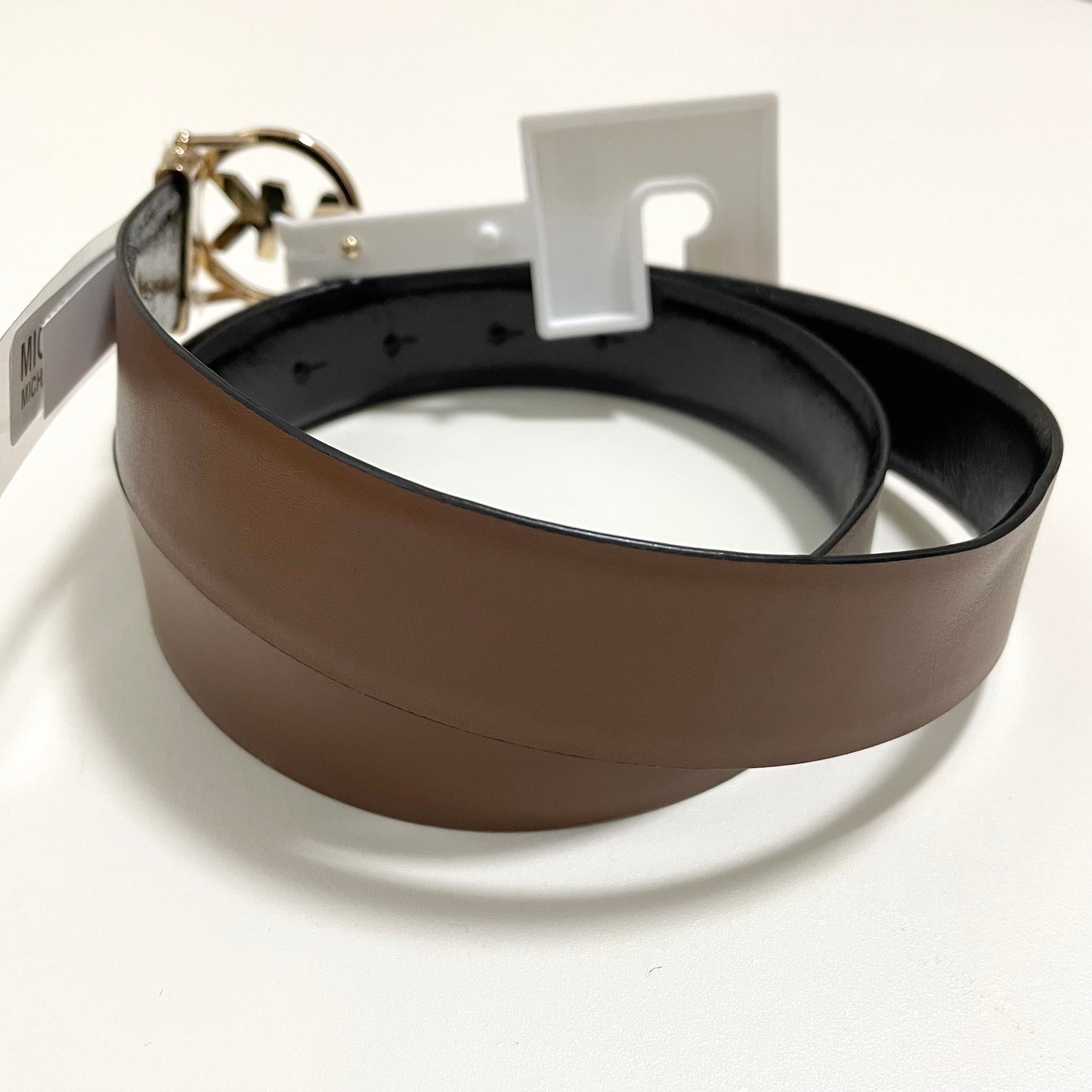 MICHAEL KORS マイケルコース ベルト L リバーシブル レディース バックル シンプル ロゴ ツヤ 黒 ブラック 茶