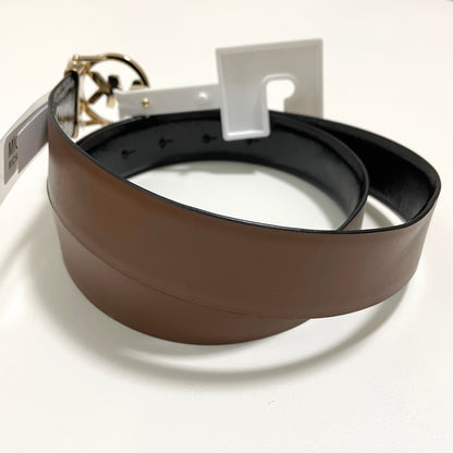 MICHAEL KORS マイケルコース ベルト L リバーシブル レディース バックル シンプル ロゴ ツヤ 黒 ブラック 茶