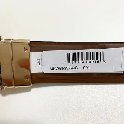 MICHAEL KORS マイケルコース ベルト L リバーシブル レディース バックル シンプル ロゴ ツヤ 黒 ブラック 茶