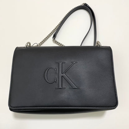 Calvin Klein カルバンクライン ショルダーバッグ レディース エンボス ロゴ CK シンプル 黒 ブラック