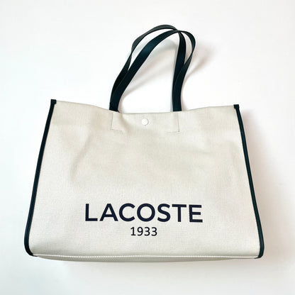 LACOSTE ラコステ バッグ レディース ヘリテージキャンバス テニススタイルトートバッグ カジュアル 大きめ 綿 ベージュ