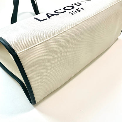 LACOSTE ラコステ バッグ レディース ヘリテージキャンバス テニススタイルトートバッグ カジュアル 大きめ 綿 ベージュ