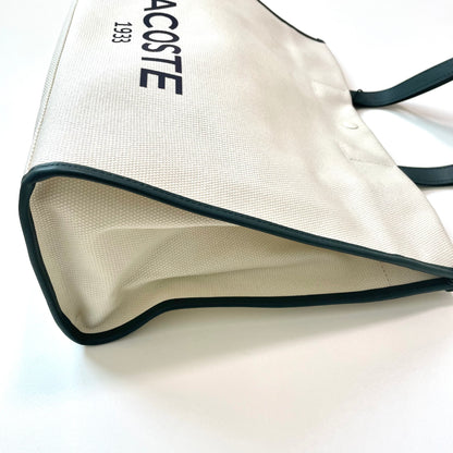 LACOSTE ラコステ バッグ レディース ヘリテージキャンバス テニススタイルトートバッグ カジュアル 大きめ 綿 ベージュ