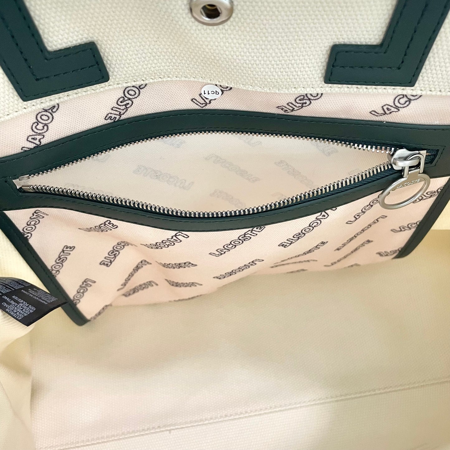 LACOSTE ラコステ バッグ レディース ヘリテージキャンバス テニススタイルトートバッグ カジュアル 大きめ 綿 ベージュ