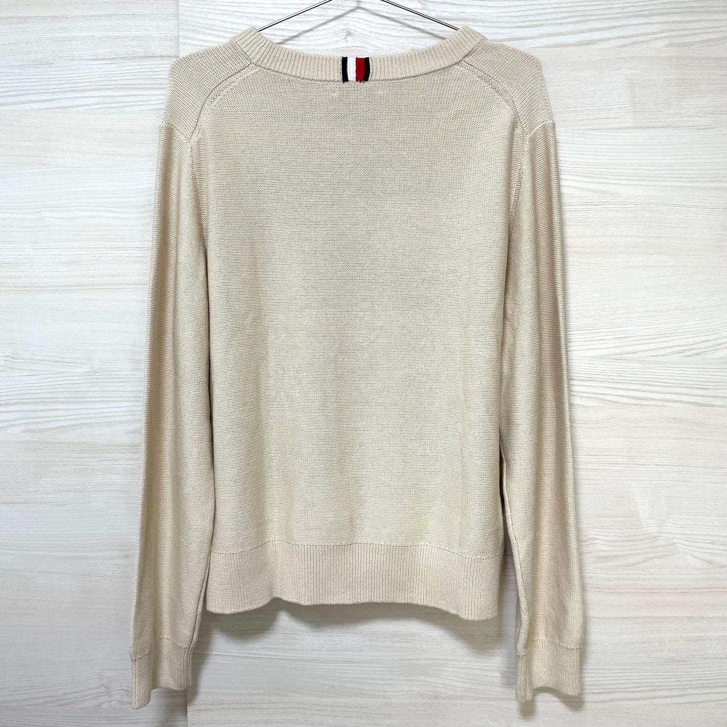 TOMMY HILFIGER トミーヒルフィガー セーター XXL 長袖 ニット ブランド フラッグ ロゴ レディース ベージュ