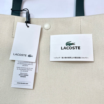 LACOSTE ラコステ バッグ レディース ヘリテージキャンバス テニススタイルトートバッグ カジュアル 大きめ 綿 ベージュ