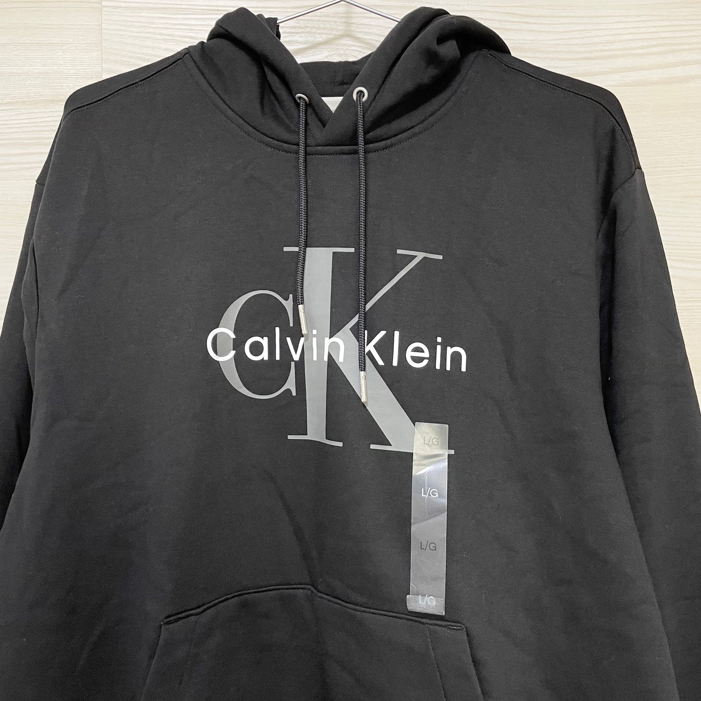 Calvin Klein Jeans カルバンクライン ジーンズ パーカー L 長袖 フード ロゴ プリント メンズ  ブラック