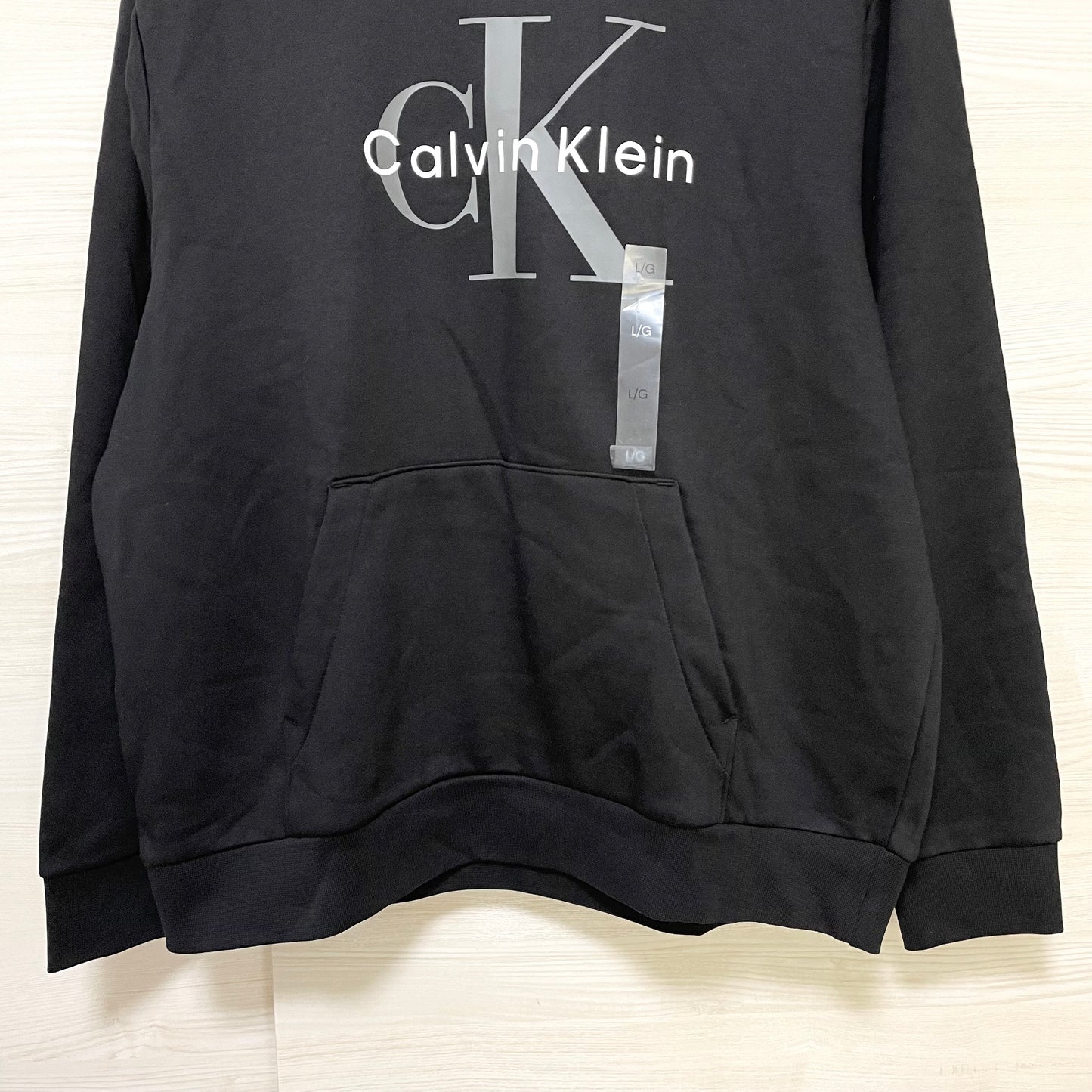 Calvin Klein Jeans カルバンクライン ジーンズ パーカー L 長袖 フード ロゴ プリント メンズ  ブラック