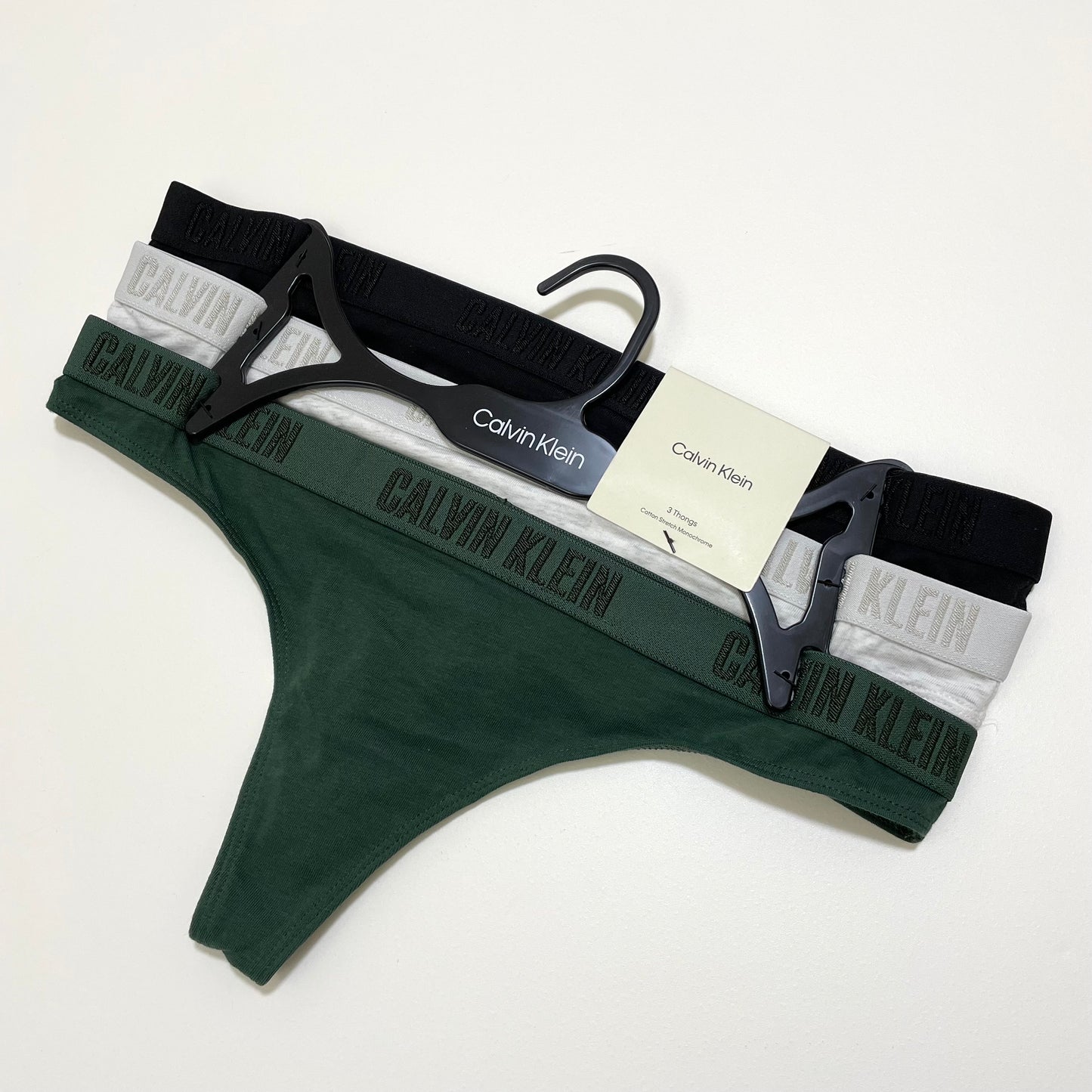 Calvin Klein カルバンクライン ショーツ M 3枚セット Tバック レディース 緑 グリーン グレー 黒 ブラック