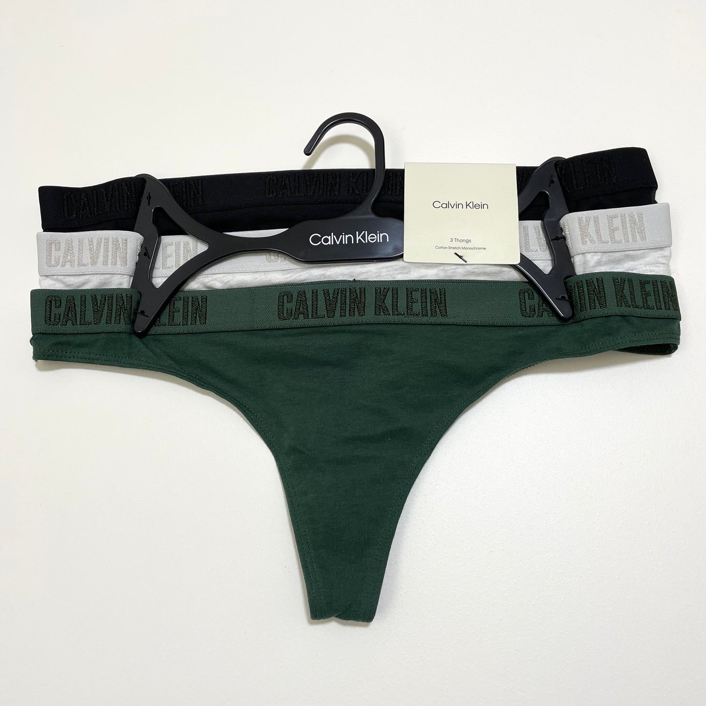 Calvin Klein カルバンクライン ショーツ M 3枚セット Tバック レディース 緑 グリーン グレー 黒 ブラック