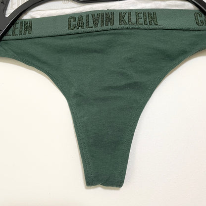 Calvin Klein カルバンクライン ショーツ M 3枚セット Tバック レディース 緑 グリーン グレー 黒 ブラック