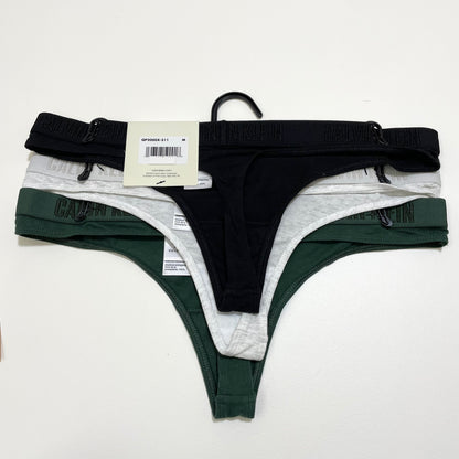 Calvin Klein カルバンクライン ショーツ M 3枚セット Tバック レディース 緑 グリーン グレー 黒 ブラック