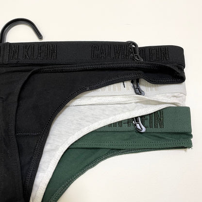 Calvin Klein カルバンクライン ショーツ M 3枚セット Tバック レディース 緑 グリーン グレー 黒 ブラック