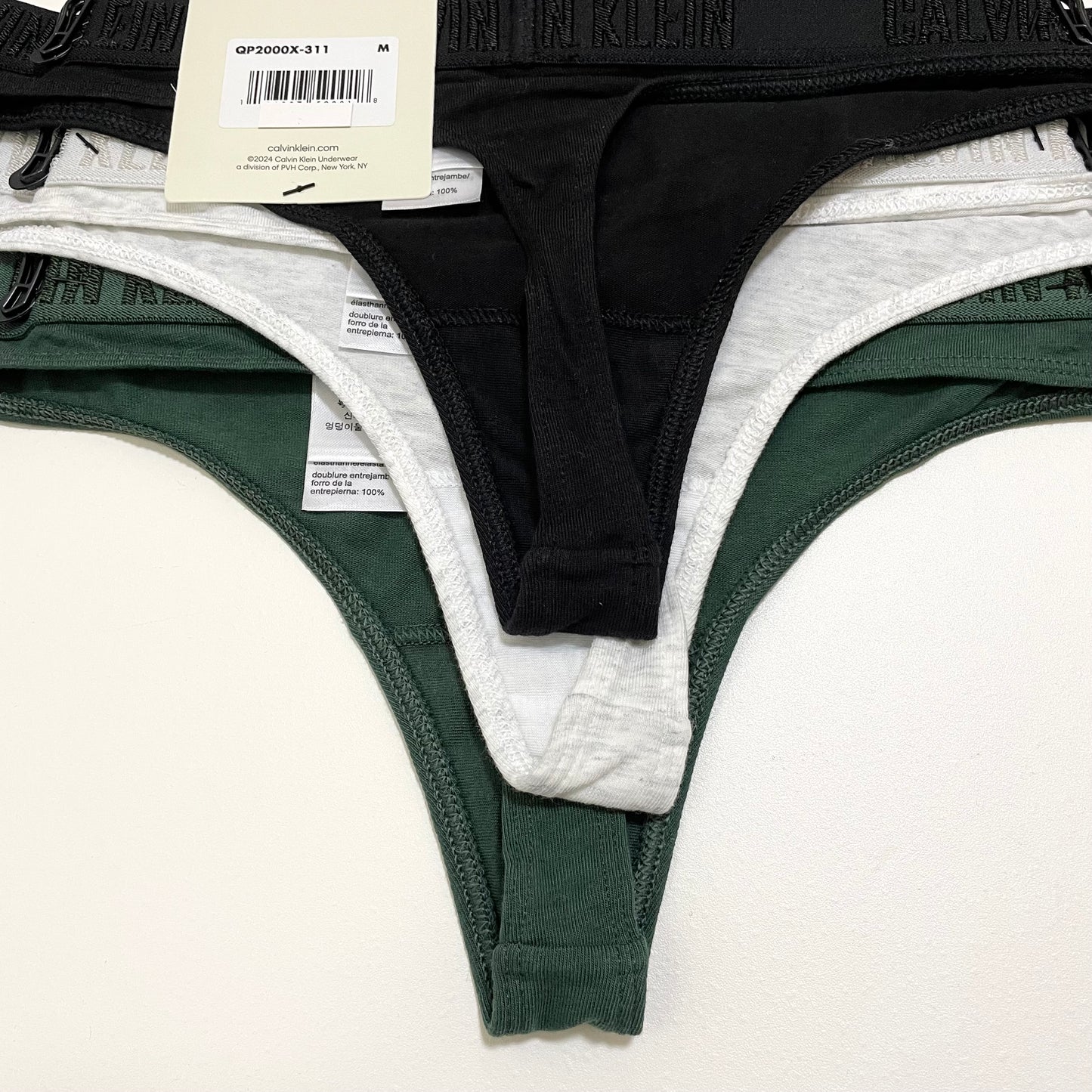 Calvin Klein カルバンクライン ショーツ M 3枚セット Tバック レディース 緑 グリーン グレー 黒 ブラック