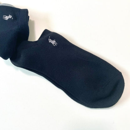 POLO RALPH LAUREN ポロ ラルフローレン 靴下 メンズ くるぶし丈 シンプル 3足セット ワンポイント ロゴ