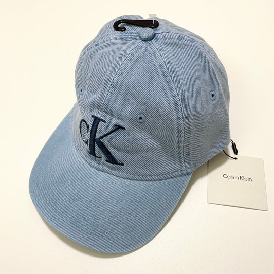 Calvin Klein カルバンクライン キャップ ベースボール 帽子 ONE SIZE デニム 刺繍 ロゴCK レディース 青