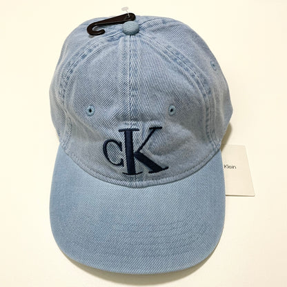 Calvin Klein カルバンクライン キャップ ベースボール 帽子 ONE SIZE デニム 刺繍 ロゴCK レディース 青