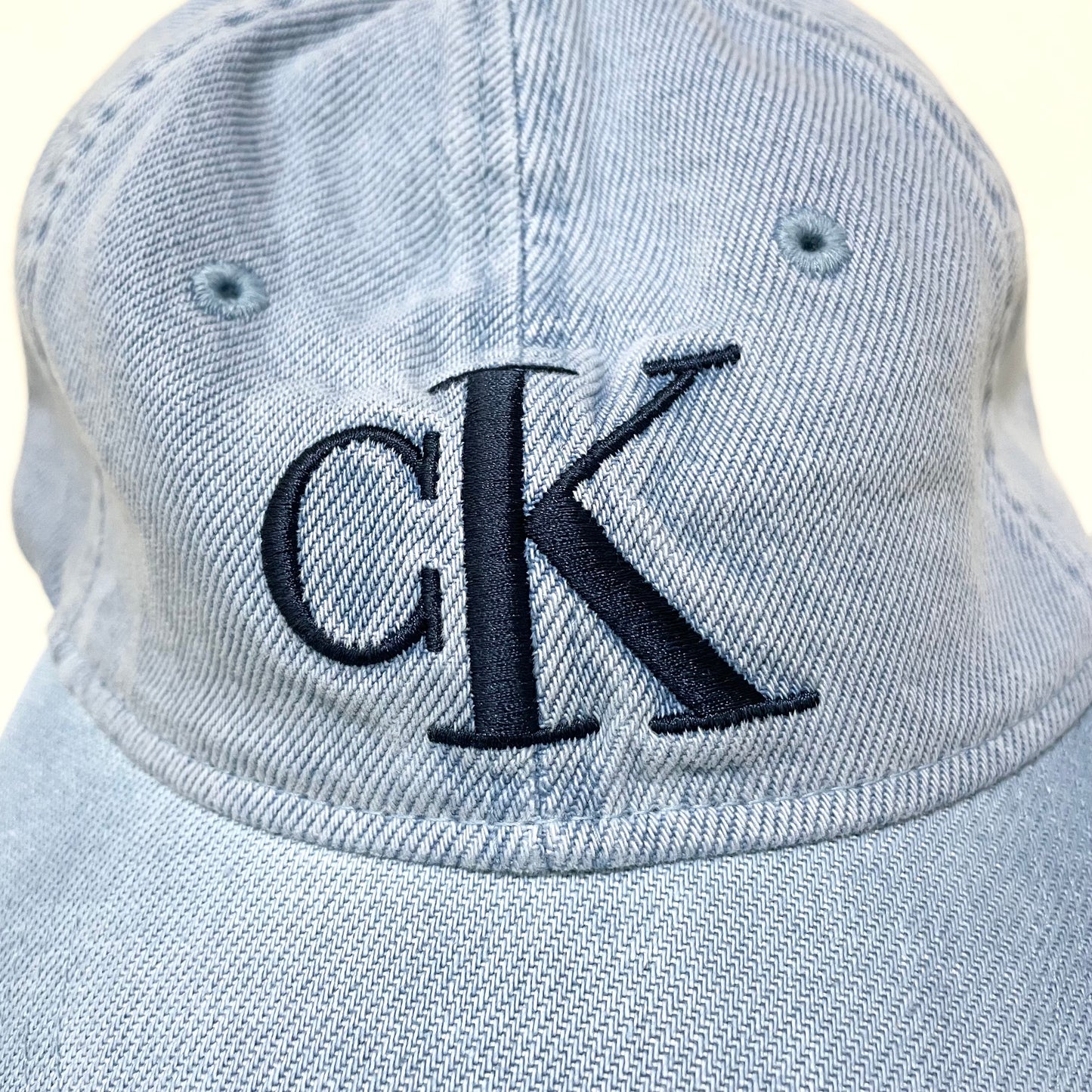 Calvin Klein カルバンクライン キャップ ベースボール 帽子 ONE SIZE デニム 刺繍 ロゴCK レディース 青