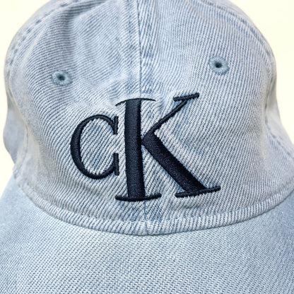 Calvin Klein カルバンクライン キャップ ベースボール 帽子 ONE SIZE デニム 刺繍 ロゴCK レディース 青