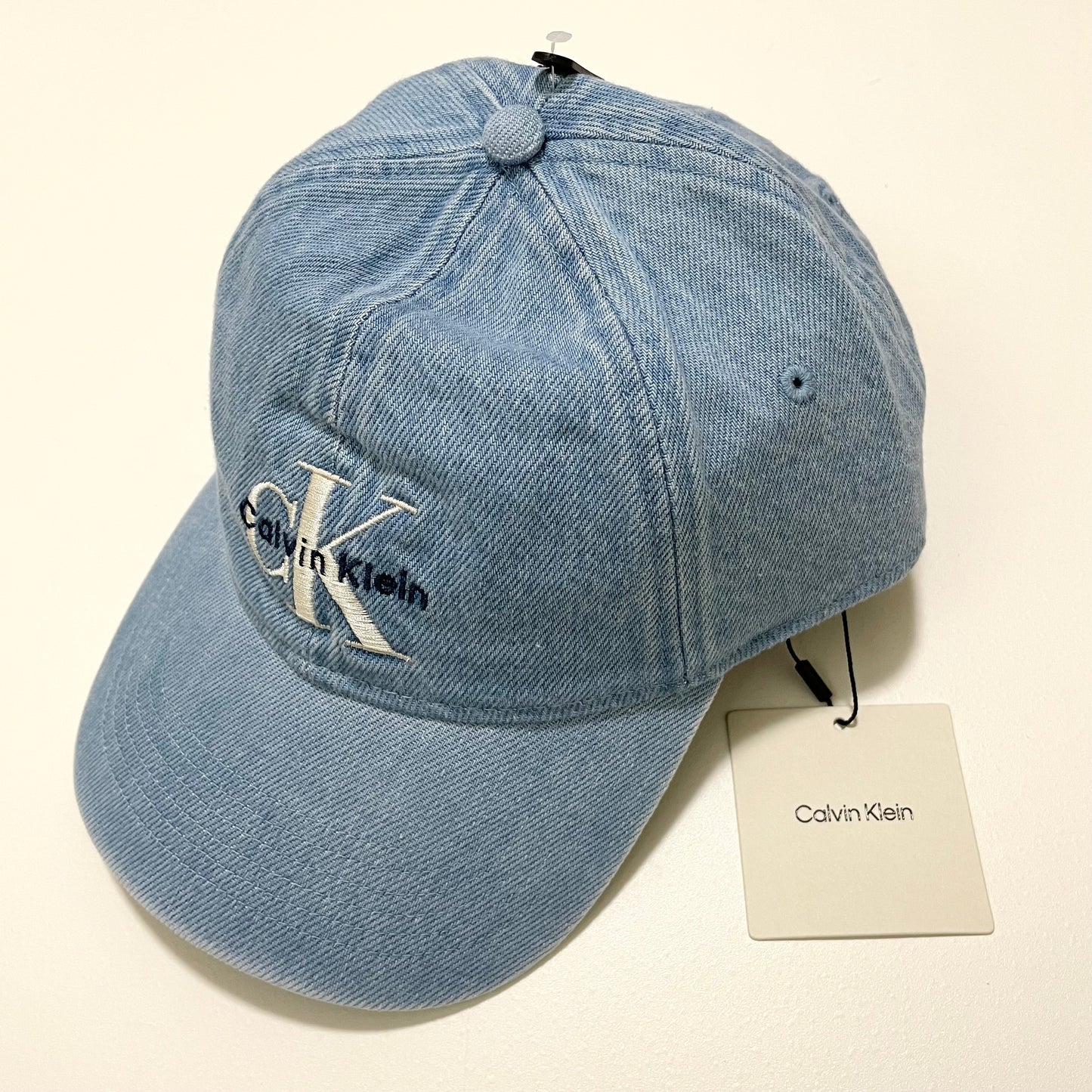 Calvin Klein カルバンクライン キャップ ベースボール 帽子 ONE SIZE デニム 刺繍 ロゴCK レディース 青