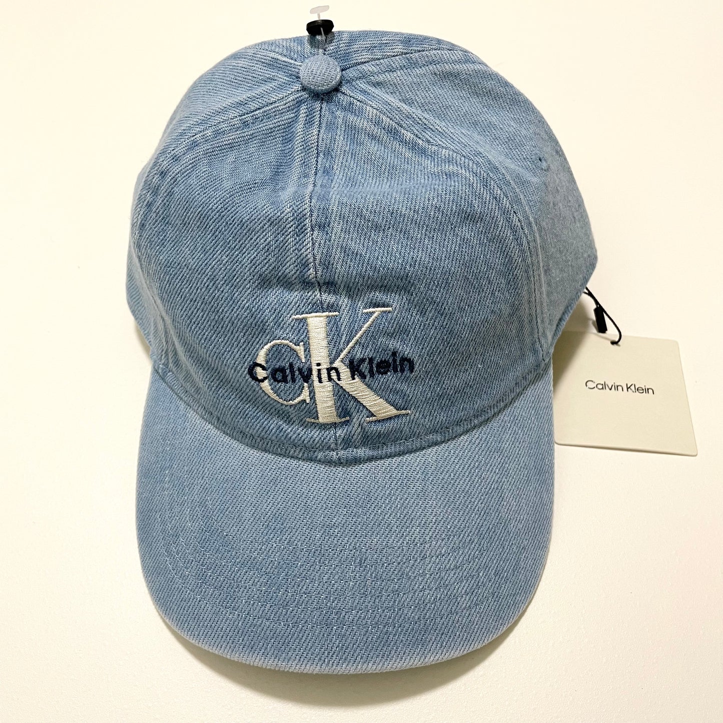 Calvin Klein カルバンクライン キャップ ベースボール 帽子 ONE SIZE デニム 刺繍 ロゴCK レディース 青
